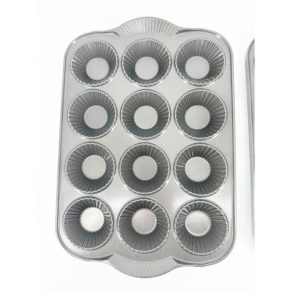 2 - Nordic Ware 12 Count Tart Heavy Duty Cast Aluminum Quiche Mini Muffin Pans - Picture 3 of 8